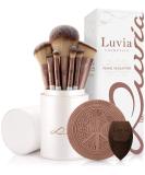 Make-up brushset Luvia Prime Vegan Pro 12 make-up brush including brush storage blender sponge & cleaning mat for cosmetic brushes mother-of-pearl & coffee single - Buy Online on GoSupps.com
