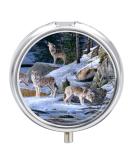 Small Round Travel Pill Case | Portable 3 Compartment Metal Pill Box for Daily Use & Travel - Buy Online on GoSupps.com