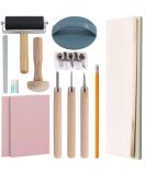 Rustark 42Pcs Rubber Stamp Making Kit for Printmaking - Carving Knives, Blocks, Roller, Ink Brayer, Tracing Paper & More - Buy Online on GoSupps.com