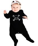 Baby Moo's Skull Baby Sleepsuit | Glitter Skull & Crossbones Romper for Boys or Girls | Halloween New Baby Gift 6-12 Months - Buy Online on GoSupps.com