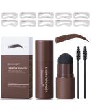 IBCCCNDC One Step Eyebrow Stamp Shaping Kit - Dark Brown Waterproof Eyebrow Makeup with 10 Stencils and Brushes - Buy Online on GoSupps.com