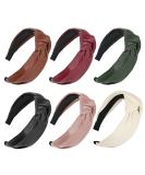 6 PCS Welltop Wide PU Leather Knotted Headbands for Women - Fashionable Non-Slip Hair Accessories for Girls - Buy Online on GoSupps.com