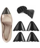 2 Pairs Shoe Inserts for Loose Shoes | Reusable Toe Cushion Fillers | Size Reducer for High Heels Flats & Casual Shoes (Black Pointy - Buy Online on GoSupps.com