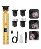 Qhou T-Blade Hair Trimmer for Men - Cordless, Zero Gapped, Rechargeable Beard Shaver with LED Display - Gold - Buy Online on GoSupps.com