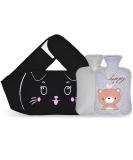 Wearable Hot Water Bottle Warm PVC Hot Water Bottle Pouch with Soft Plush Hand Waist Warmer Cover 01-1000ml Black kat - Buy Online on GoSupps.com