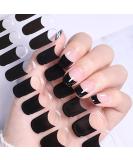French Semi Cured Gel Nails Strips 20 Stickers Nail Wraps Soft Self-Adhesive Gel Nail Stickers Salon-Quality Gel Nail Strips for Nails French Tip Manicure UV/LED Lamp Required (French Black-258) - Buy Online on GoSupps.com