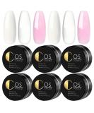COSCELIA Builder Gel Set - Pink Clear & White UV Gel for Nail Extensions - 6 x 15ML - Perfect for Beginners - DIY Gel Nails - Buy Online on GoSupps.com