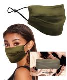 KARIZMA Beverly Hills Silk Face Mask - Olive Designer Fashion Mask for Women | Washable & Reusable 19 Momme Mulberry Silk - Luxury Facemask - Buy Online on GoSupps.com