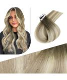 FSHINE Real Hair Tape-In Extensions - Balayage & Ombre - 25g 45cm 10 Pieces #4/7/80 - Natural Straight - Buy Online on GoSupps.com