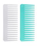 Large Hair Detangling Comb Wide Tooth Comb for Curly Hair Wet Dry Hair, No Handle Detangler Comb Styling Shampoo Comb (White, Cyan) - Buy Online on GoSupps.com