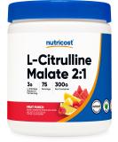 Nutricost L-Citrulline Malate 2:1 (300g) - Boost Muscle Performance & Nitric Oxide | Fruit Punch Workout Supplement - 75 Servings - Buy Online on GoSupps.com