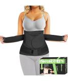 3-in-1 Postpartum Belly Band Wrap | Recovery Girdles Abdominal Binder | Support Belt for Belly, Waist, Pelvis & Back (Black, Large) - Buy Online on GoSupps.com