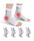 ZFSOCK Plantar Fasciitis Support Socks: Neuropathy Socks Ankle Brace Compression Foot Sleeve for Men Women Pain Relief Achilles Tendonitis Sprained Ankle Arthritis Recovery Sports 4 Pairs White XXL XXL White - Buy Online on GoSupps.com