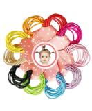 XCOZU 100pcs Baby Elastic Hair Ties - 10 Colors Mini Hair Bands for Girls | Ponytail Holders for Kids | No Metal Thin Hair Bobbles - 3cm*0.2cm - Buy Online on GoSupps.com