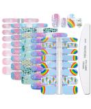 WOKOTO Unicorn Nail Art Stickers Set - 5 Self-Adhesive Sheets with Nail File | Manicure Decals and Wraps for Perfect Nail Designs - Buy Online on GoSupps.com