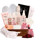 Peach Luxury Spa Gift Basket for Women Men Couples & Teens! Pampering Spa Bath Gift Set with Journal Slippers Socks etc for a Lavish Home Spa Experience! You Deserve It Gift Tag