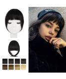 BARSDAR Clip in Fringe Human Hair - 100% Real Hair French Bangs Extension for Women, Natural Black 1B - Washable/Dye-able - Pack of 1 - Buy Online on GoSupps.com