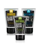 Pacific Shaving Company Daily Shave Regimen Set - Bamboo Pre-Shave Scrub Natural Shaving Cream & Caffeinated Aftershave - International Shipping Available - Buy Online on GoSupps.com