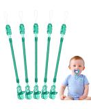 Vicloon Baby Dummy Clips 5 Pcs - BPA Free Soother Pacifier Chain Holder for Teether Toy - Green - Buy Online on GoSupps.com