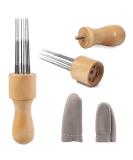 Felting Needle with Eight Needles Tool,Craft Wool Felt Stitch Punch Tool with Solid Wood Handle Felting Eight Needles Tool with Finger Cots 2 Pcs - Buy Online on GoSupps.com
