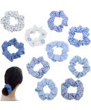 10 Piece Elastic Hair Ties - Soft Blue Scrunchies for Thick & Thin Hair - Elegant Spurless Horseshockers & Hair Jewelry - Buy Online on GoSupps.com