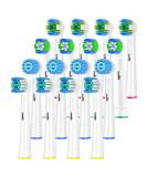Qlebao 16 Pack Replacement Brushes Compatible with Oral-B Electric Toothbrushes - Precision & Sensitive Series - Buy Online on GoSupps.com