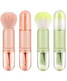 2 Sets Small Makeup Brush Set - Portable Travel Lip, Foundation, Blending, Powder & Mini Facial Cosmetic Brushes (Pink/Green) - Buy Online on GoSupps.com