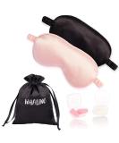 Whaline Silk Sleep Eye Cover with Ear Plugs - Soft & Smooth for Men & Women - Pink & Black - Ideal for Night Sleeping, Travel & Nap - Buy Online on GoSupps.com