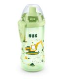 NUK Flexi Cup Drinking Bottle 300ml with Straw - Leak-Proof Shatter-Proof BPA-Free for 12+ Months - Excavator Green - Buy Online on GoSupps.com