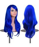 Shop EMAXDesign 70cm Dark Blue Cosplay Wig for Women - High Quality Curly Heat Resistant with Free Wig Caps & Comb - Buy Online on GoSupps.com