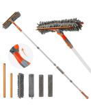 Eazer 2-in-1 Rotatable Squeegee Window Cleaner Kit with Extension Pole | Telescopic Window Washing Equipment for Indoor/Outdoor Cleaning - 4 Gray Pads - Buy Online on GoSupps.com