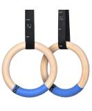 PACEARTH Gymnastics Rings Wooden Olympic Rings 1500lbs with Adjustable Cam Buckle 14.76ft Long Straps with Scale Non-Slip Training Rings for Home Gym Full Body Workout - Buy Online on GoSupps.com