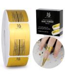 Nailskey Nail Forms for Gel Builder - 500 Pcs Self Adhesive Nail Extension Stickers for Acrylic UV & Poly Gel with Tip Sculpting Guide - Nail Art for Home & Salon (Pack of 500) 500 count (Pack of 1) - Buy Online on GoSupps.com