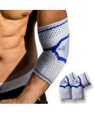 GIRYES Elbow Support Sleeve - Compression Arm Sleeve for Tennis & Golfer's Elbow - Joint Pain Relief - Moisture Wicking - Non-Slip Design - L Grey (2 Pieces) - Buy Online on GoSupps.com