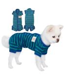 Tony Hoby Dog Shirts | Striped Soft & Breathable 4-Legged Dog T-Shirt for Small Medium & Large Dogs - Blue/M - Buy Online on GoSupps.com