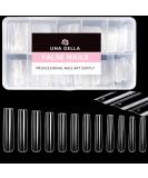 UNA GELLA Extra Long Tapered Square Nail Tips - 504pcs Full Cover Clear Gel Nail Tips - XXL Long Straight Acrylic Nails for DIY Nail Art - 12 Sizes Available - Buy Online on GoSupps.com