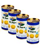 El Faro 4 x350g tins (150 grams drained/tin) Spanish Green Manzanilla Olives Filled With Anchovy - Buy Online on GoSupps.com