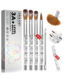 Saviland 4-Piece Acrylic Nail Brush Set with Holder & Cuticle Pusher - Nail Art Tools for Acrylic Powder, Extensions, and Carving | Home DIY and Salon Use - Buy Online on GoSupps.com