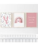Pompom Prints Set of 3 Girls Bedroom Rainbow Nursery Scandi Boho Decor A4 Size - Playroom Wall Art - Buy Online on GoSupps.com