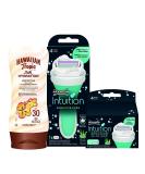 Buy Wilkinson Sword Intuition Sensitive Care Razor for Women - Includes 3 Blade Refills & Hawaiian Tropic SPF30 Silk Hydration - International Shipping Available - Buy Online on GoSupps.com