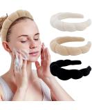 WHAVEL 3 Pack Spa Headbands for Women - Khaki Brown Black | Makeup & Skincare Accessories - Buy Online on GoSupps.com