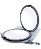Pocket-Sized 1x/10x Magnifying Compact Mirror for Purses - Double Sided Travel Makeup Mirror - Distortion-Free Portable Mirror - 4 Inch, Black - Buy Online on GoSupps.com