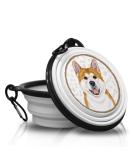 Akita Portable Folding Dog Bowl with Carabiners - Lightweight & Unique Accessory for Walks - Buy Online on GoSupps.com