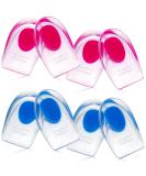 Gel Silicone Heel Pads - 4 Pairs for Achilles Tendonitis & Plantar Fasciitis Relief | Sore Heel & Heel Spur Support - Men & Women (Small/Medium - Buy Online on GoSupps.com