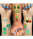 Luminous Temporary Tattoos Stickers for Kids - 113 Glow In The Dark Summer Designs - Beach Party Supplies for Children - Boys & Girls - Buy Online on GoSupps.com