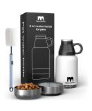 Miracle Pets 1L Stainless Steel Dog Drinking Bottle & Food Bowl - BPA-Free On-the-Go Puppy Accessories with Cleaning Brush - Buy Online on GoSupps.com
