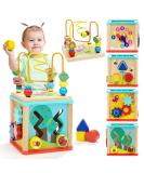 Top Bright 5-in-1 Wooden Toy for Toddlers - Educational Labyrinth Pearl Sorter Gift for 1 Year Old Boys & Girls - Buy Online on GoSupps.com