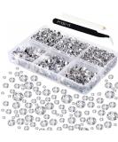 Amacoam 4025-Piece Hot Fix Rhinestones Set - Clear Round Crystal Gemstones with Tweezers & Picking Pen for DIY Nails Clothing & Shoes - 6 Sizes Available - Buy Online on GoSupps.com