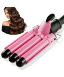 3 Barrel Curling Iron Wand 25mm - Dual Voltage, Temperature Adjustable Ceramic Hair Crimper - Buy Online on GoSupps.com