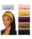 Huachi Turban Headbands for Women - 6 Pack Wide Knotted Elastic Head Wraps for Yoga and Workout - Solid Color Hair Accessories for Teen Girls - Buy Online on GoSupps.com